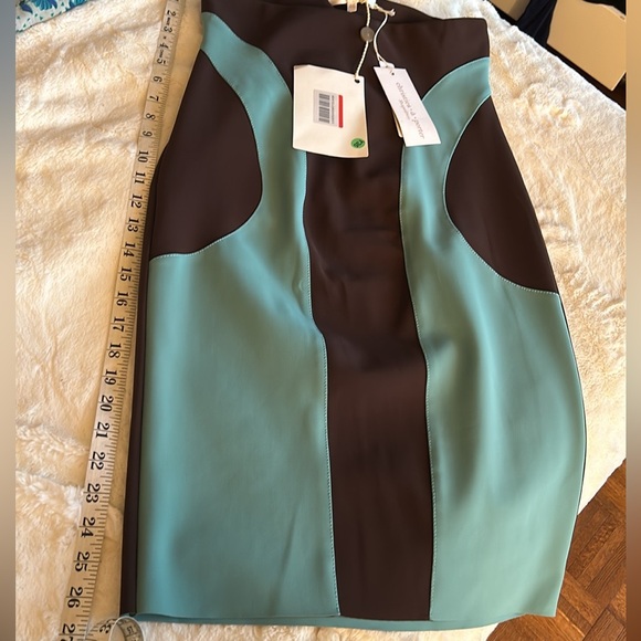 Brand New Italian High Waist Stretchy Pencil Brown Skirt IT 46 USA 8 - Picture 5 of 8